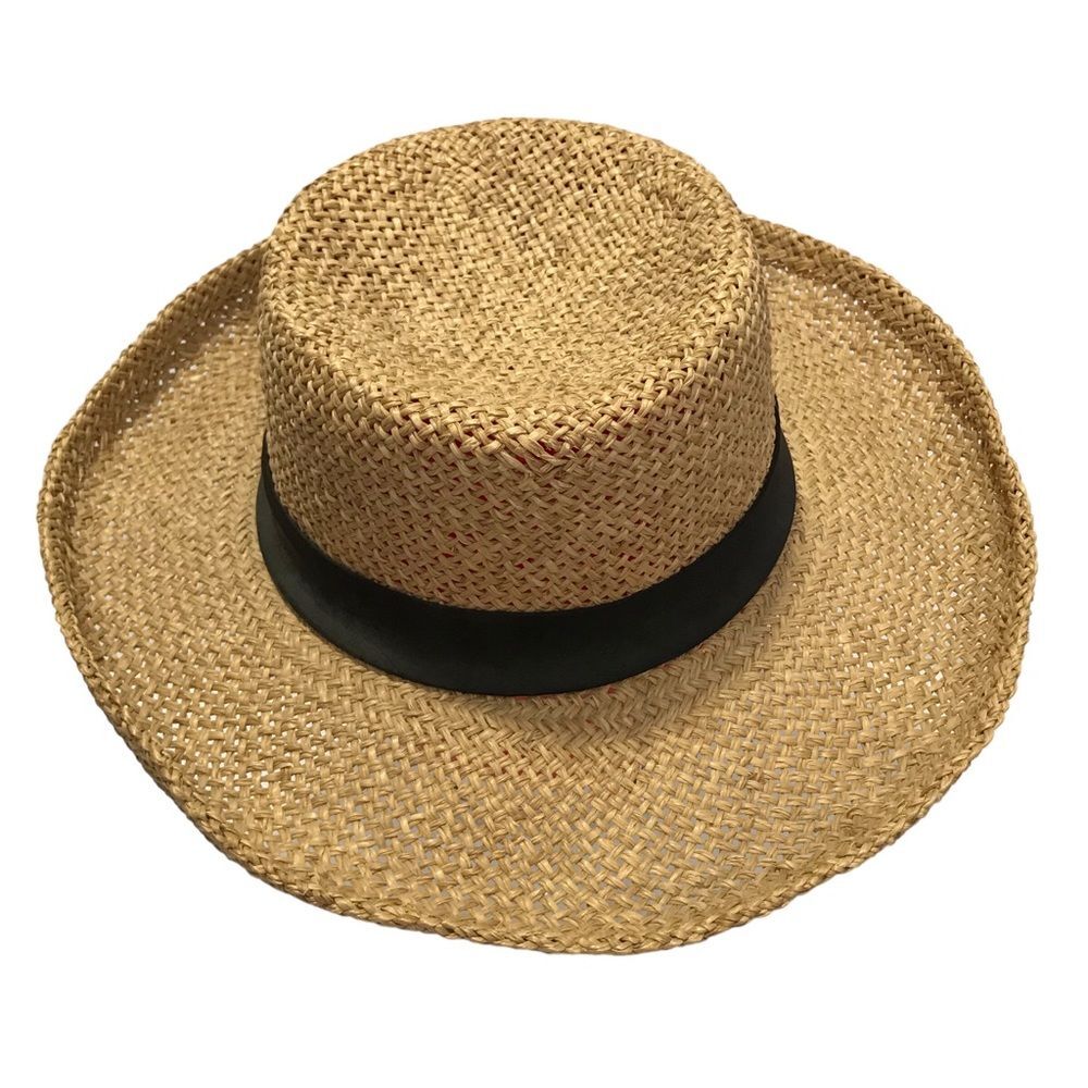 Importina Straw Hat Black Grosgrain Ribbon Bow Brimmed Summer Sun Hat - Picture 7 of 16